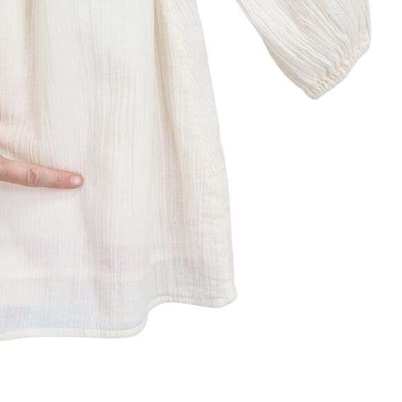 NWT Crewcuts Girls Embroidered Popover Dress In Airy Gauze Red Ivory Size 6 - Picture 6 of 9